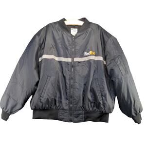 FedEx Stan Herman Men's Quilted Work Uniform Jacket Coat Black 3XL Hooded
